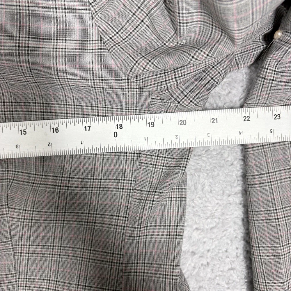 NEW LOFT Versa Plaid Seasonless‎ Stretch Double Breasted Blaze Sz 12 Petite Gray - Picture 6 of 10